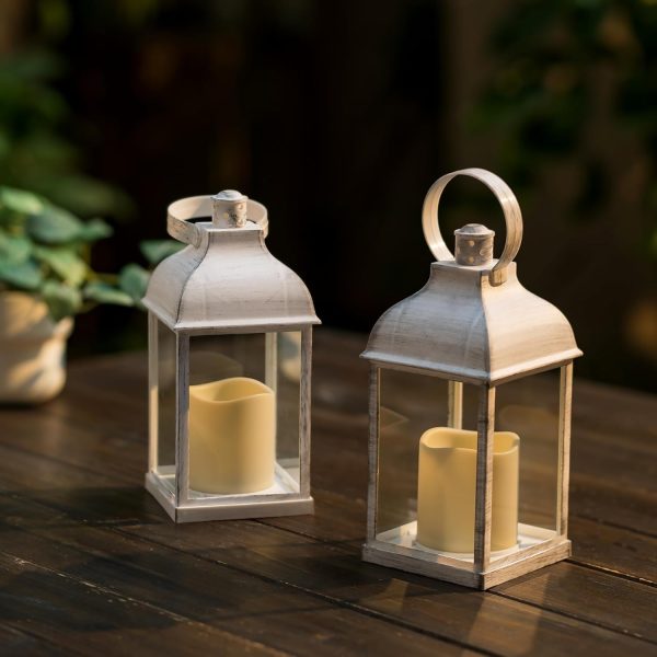 White Lanterns Decorative Indooor for Wedding: 6 Pcs Farmhouse Candle Lantern Bulk for Tables Centerpieces Small Outdoor Candle Holder - Image 6