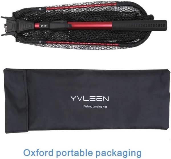YVLEEN Folding Fishing Net - Foldable Fish Landing Net Robust Aluminum Telescopic Pole Handle and Nylon Mesh 16inch Hoop Size - Image 5