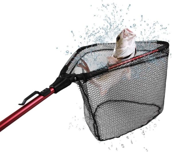 YVLEEN Folding Fishing Net - Foldable Fish Landing Net Robust Aluminum Telescopic Pole Handle and Nylon Mesh 16inch Hoop Size - Image 7